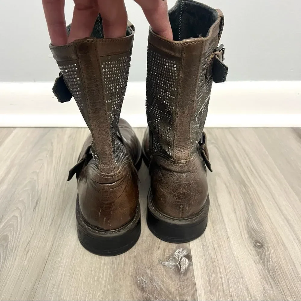 Janet Sport Boots Women’s 39 Polacco Brixton‎ Brown Leather Sport Biker